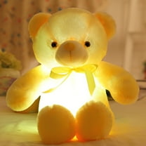 Cute Colorful Glowing Animals, Teddy Bear Figurines, Plush Toys, Teddy Bear Toys with Bow Ties, Colorful Color Changing Glowing Color Lovely Bear, Holiday Gift Birthday Gift