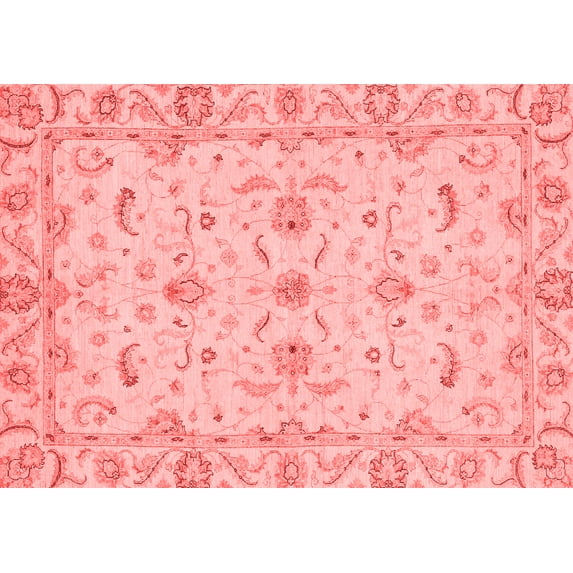 Ahgly Company Machine Washable Indoor Rectangle Oriental Red Traditional Area Rugs, 5' x 8'