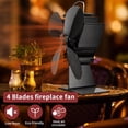 thumbnail image 2 of 4-Blade Hot Air Fan Fireplace Fan Blade Of Fan Burning Wooden Box 8 Color, 2 of 5