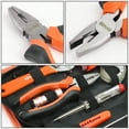 thumbnail image 2 of DNA Motoring 18Pcs Hand Tool Kit Hammer Wrench Screwdriver Pliers Allen Keys Led Light Orange, 2 of 5