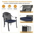 thumbnail image 5 of Hzzkey 7-Piece Round Cast Aluminum Patio Set , Blue Cushions , Umbrella Hole , Black, 5 of 11