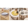 thumbnail image 2 of Fennco Styles Hand-Woven Rattan Cotton Rope Placemats 7-Inch Round, Set of 4 - Grey Braided Table Mats Heat Resistant Insulation for Home, Boho Décor, Dining Table, Banquets, Special Events, 2 of 6