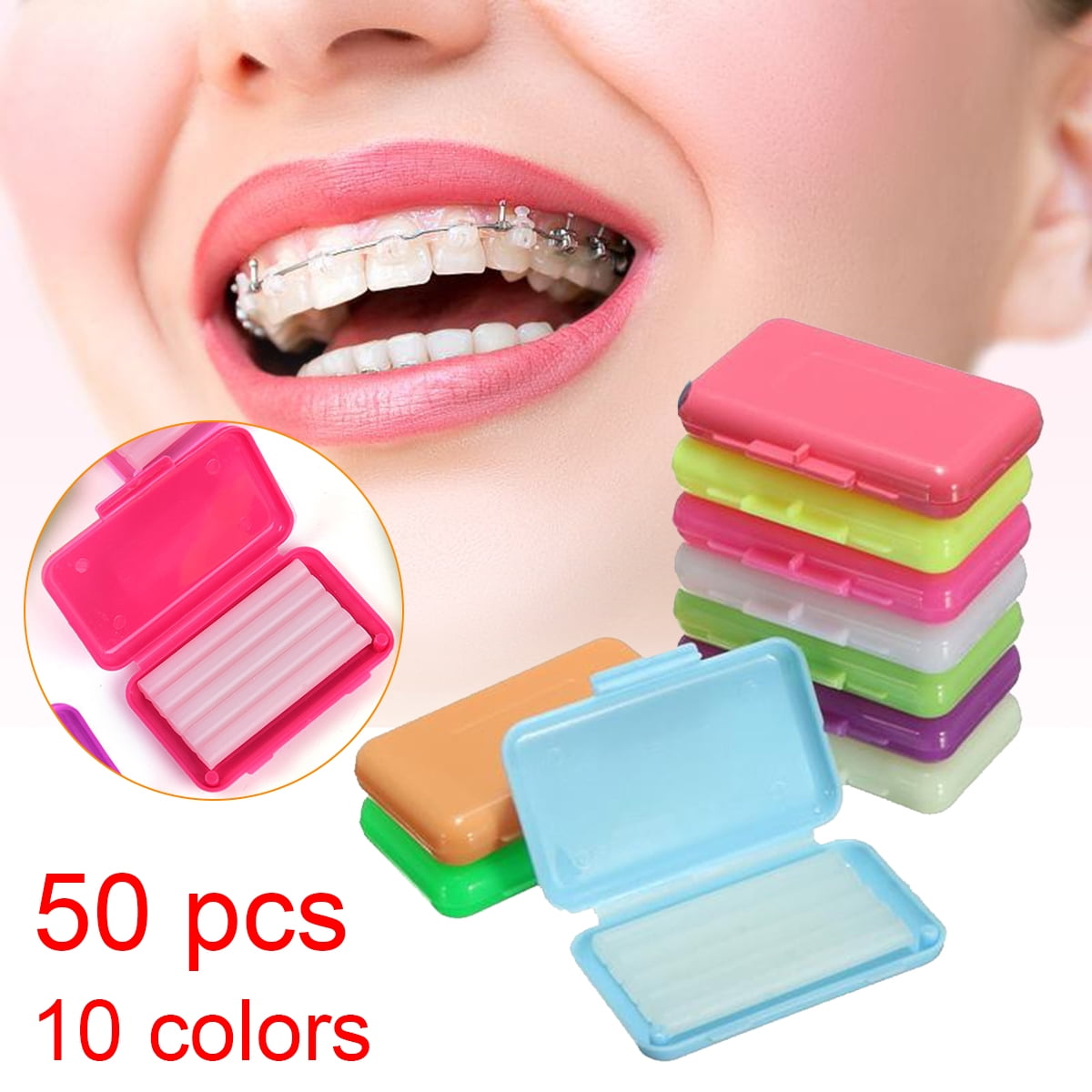 50 pcs Dental Flavoured Relief Ortho Wax Brace Fruit Scent Gum