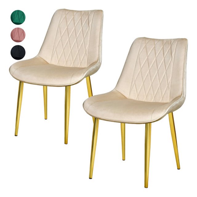 Set 2 Sillas Comedor Tapizadas Terciopelo Elegantes