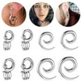thumbnail image 2 of QQTDFG 1 Pc Punk Surgical Steel Tunnel and Plug Spiral Earring Hoop Flesh Stretching-Style2-4g(5mm), 2 of 9