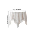 thumbnail image 3 of White Square Tablecloth with Fringe, Washable Polyester Fabric for Dining, Parties, and Everyday Use, 35.4x35.4 Inches in White, 3 of 9