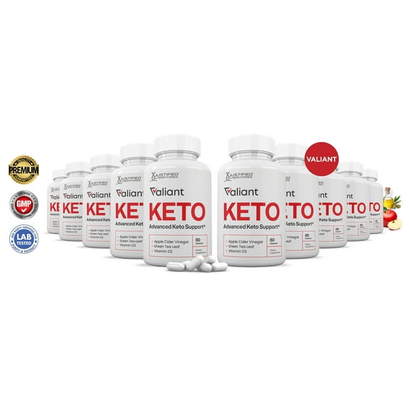 (10 Pack) Valiant Keto ACV Pills 1275mg Alternative to Gummies Dietary Supplement 600 Capsules