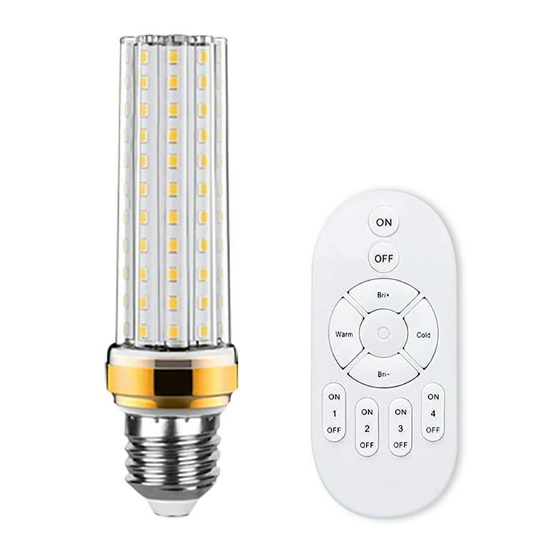 Emulation court Memory Smart Corn Led Light Bulb With Remote, 40W Bulbs 5000 Lumen,E27 Smart LED  Light Bulbs Dimmable with 2.4GHz Wireless 3-Zone Remote Control,Adjustable  Color Temperature (Warm / Cool) and Brightness - Walmart.com