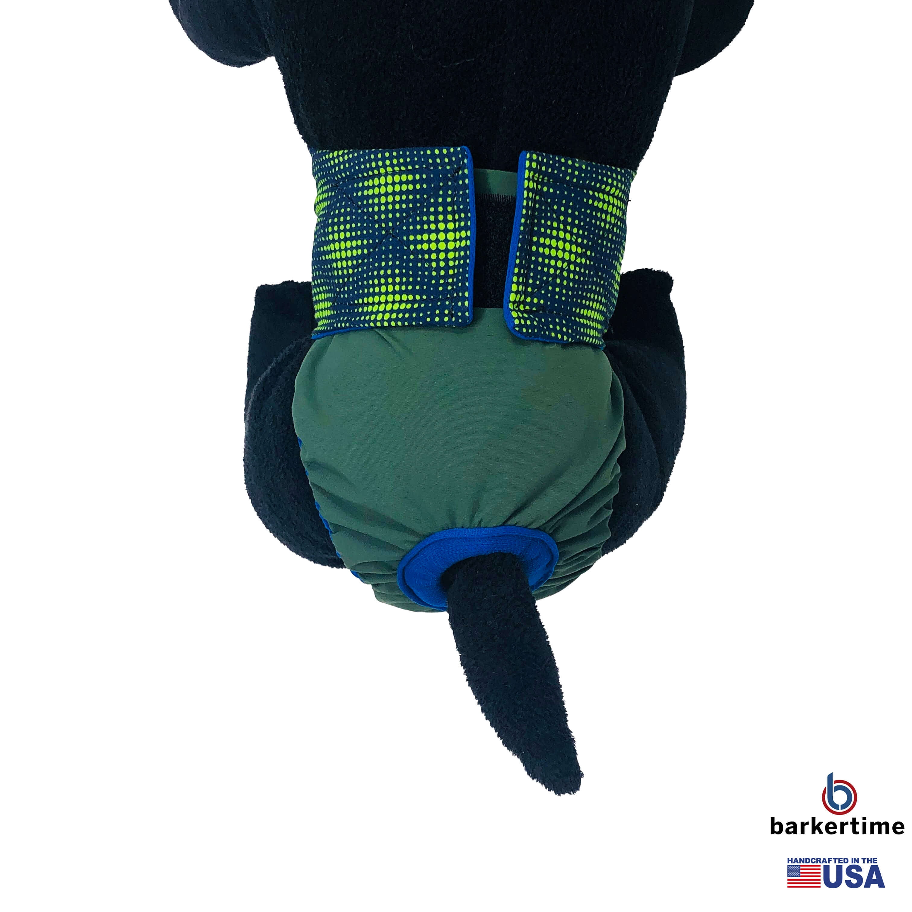 Barkertime Green Dots on Green Dog Diaper