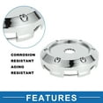 thumbnail image 3 of Unique Bargains Universal Wheel Center Hub Cap Durable 66mm 2.60" Outside Diameter Vehicle Hub Covers Chrome Silver Tone, 3 of 6