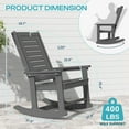 thumbnail image 5 of FODINGHILL Outdoor Rocking Chair, HDPE All Weather Adirondack Oversized Rockers, Porch Rocking Chairs for Patio Outside Backyard Balcony Garden, Gray, 5 of 9