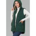 thumbnail image 4 of PacificPlex Womens Solid Soft and Cozy Sherpa Zip Front Hoodie Vest Faux Shearling with Pockets (2X, Hunter-Green), 2X, Hunter-Green, 4 of 4