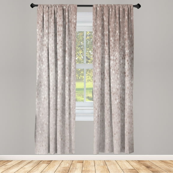 Ambesonne Geometric Curtains, Dot Tiles Shape Print, Pair of 28"x84", Pale Mauve