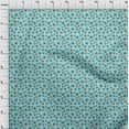 thumbnail image 4 of oneOone Georgette Viscose Bleu Clair Tissu Floral Rétro Robe Tissu Imprimé Tissu par la Cour 42 Pouces de Large, 4 of 5