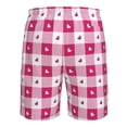 thumbnail image 6 of Kdxio Plaid Heart Pattern Mens Casual Shorts - Drawstring Summer Beach Sports Shorts for Men, 6 of 9
