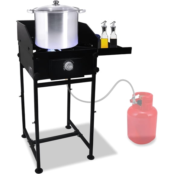 SONRET - Single Burner Propane Stove - 1,30,000 BTU - with Side Shelf & Wind Panel