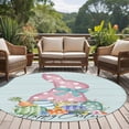 thumbnail image 4 of Teal Easter Round Area Rug 6Ft Washable Circle Rugs for Bathroom Office, Spring Polka Dots Bunny Easter Eggs Wooden Non-Slip Carpet Floor Mats Indoor Outdoor Carpet Runner Aesthetic Home Decor, 4 of 8