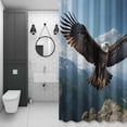 thumbnail image 4 of Flying Eagle Shower Curtain for Bathroom Decor, Mountains Blue Sky Waterproof Fabric Shower Curtain, 60"x72" Set with 12 Hooks, 4 of 9