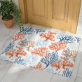 thumbnail image 2 of Summer Ocean Indoor Door Mat 16x24 Inch Orange Teal Blue Coral Coastal Nautical Front Door Mat Non Slip Washable Entryway Rug Low Profile Dirt Trapper Doormat for Bathroom Kitchen Bedroom, 2 of 9