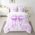 thumbnail image 2 of Castle Fairy Kawaii Floral Bowknot Girl Twin Bedding Sets 7-Piece,Dreamy Flowers Bedding Comforter Set Microfiber,Bling Jewelry Bowtie Breathable Sheet Sets,Super Cozy Room Decor,Reversible, 2 of 8