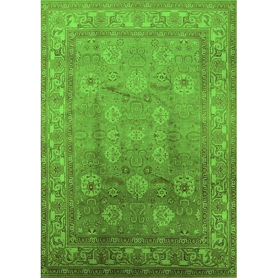 Ahgly Company Indoor Rectangle Oriental Green Traditional Area Rugs, 3' x 5'