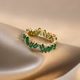 thumbnail image 3 of Emerald Baguette Eternity Band, Baguette Ring, Eternity Ring,Stacking Matching Band, May Birthstone Silver Ring, Christmas Gift Ring, 3 of 6