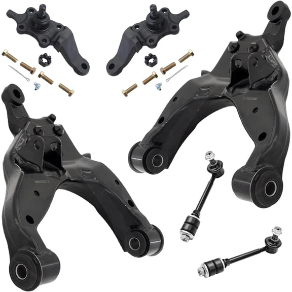 Detroit Axle - Front 6pc End Control Arms Kit for Toyota 1996-2002 4Runner 2 Lower Control Arms Assembly 2 Lower Ball Joints 2 Stabilizer Sway Bars 1997 19998 1999 2000 2001 Replacement