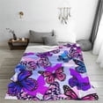 thumbnail image 5 of Fuzoiu Flying Butterflies Print Ultra-Soft Micro Fleece Blanket,All Seasons Flannel Throw, Lightweight Blanket for Bed, Sofa, Couch, Movie Night, Camping, and Travel-80"x60", 5 of 7