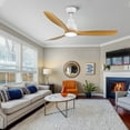 thumbnail image 4 of 52 Inch Intergrated LED Ceiling Fan with Antique Brown Wood GraiInch Blade, 4 of 11