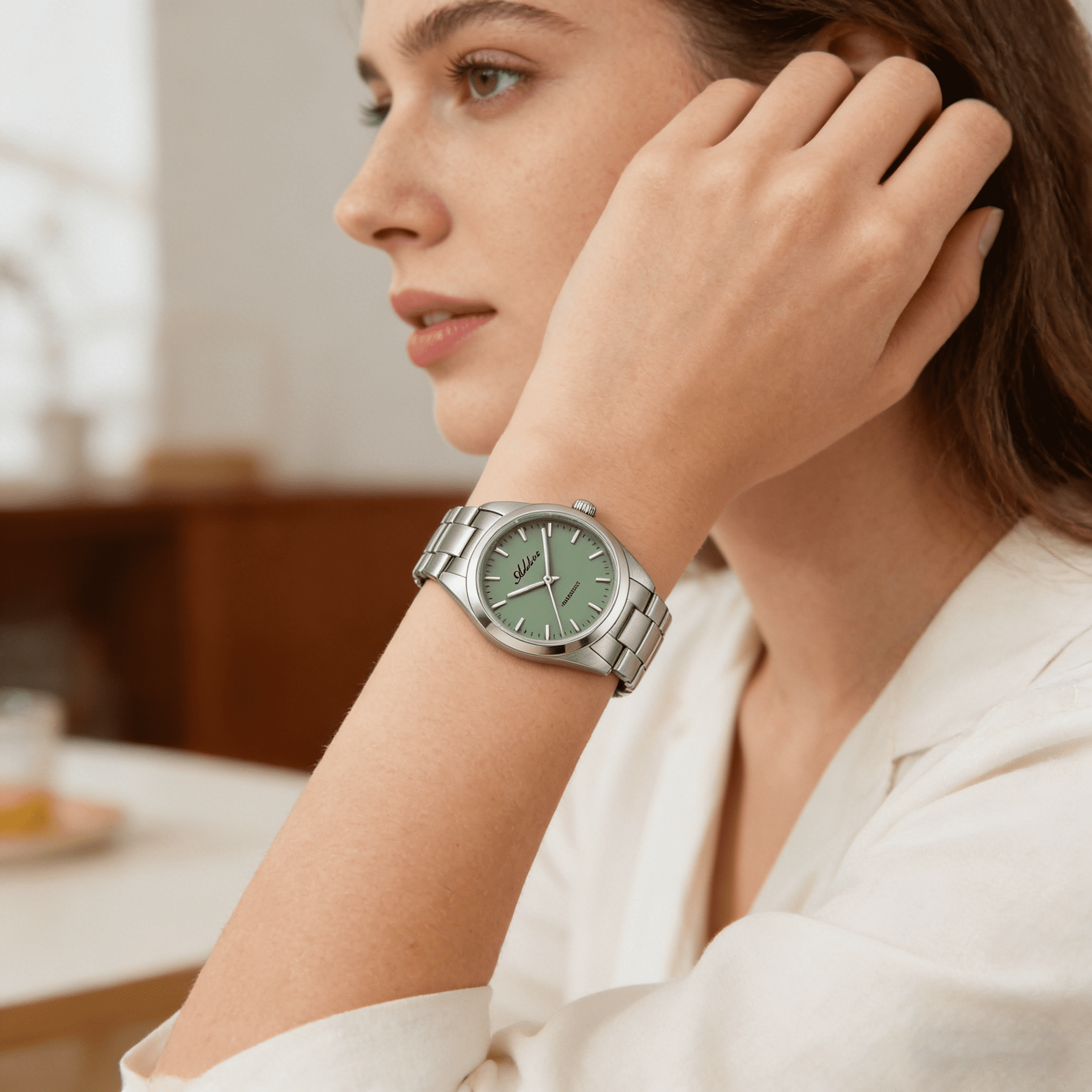 ADDIES Womens Watch 31mm Stainless Steel Sapphire Crystal Japanese Quartz BGW9 Lume 50M Waterproof Analog Dress Watch Ladies Gift Birthday