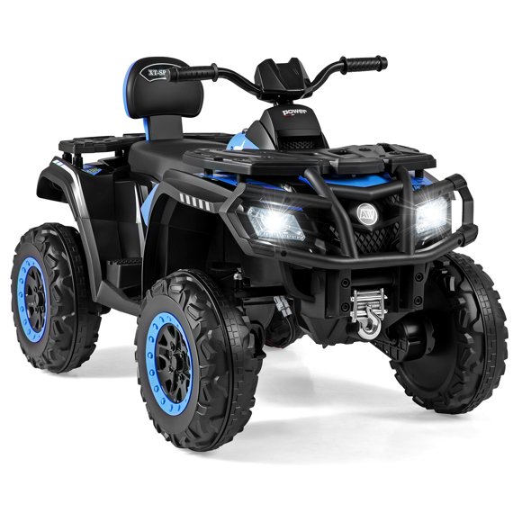 Gymax 24V 2-Seater 4-Wheeler Quad Electric Vehicle w/ 4 Motors Soft Start LED Lights Navy