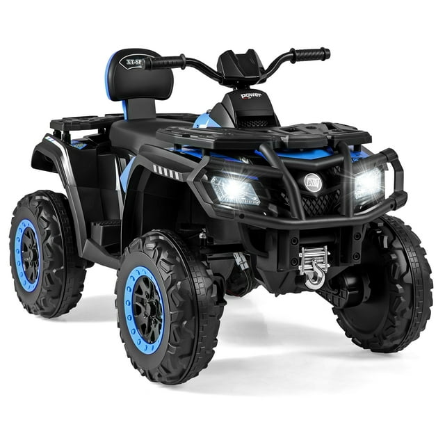 Gymax 24V 2-Seater 4-Wheeler Quad Electric Vehicle w/ 4 Motors Soft Start LED Lights Navy
