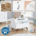 thumbnail image 3 of STAROUS White Wooden Kids Toy Chest and Storage Organizer Bench with Front Book Storage Area, 3 of 9