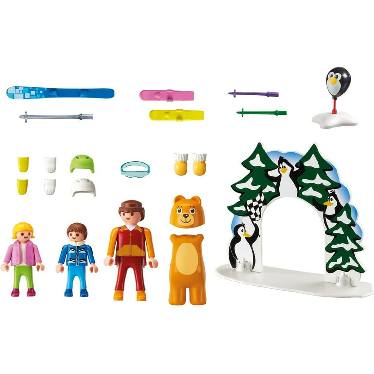 Playmobil Family Fun Skier Snowboard w/pole 9284 Skiing Winter Building Toy  Kit