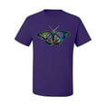 thumbnail image 2 of Wild Bobby, Colorful Rainbow Patterned Butterfly Animal Lover Men's Graphic T-Shirt, Purple, 2XL, 2 of 3