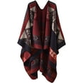 thumbnail image 1 of LinYooLi Women Shawl Wraps Warm Plaid Poncho Blanket Open Front Sweater Cardigan Cape Fall Winter Fleece Scarf Coat, 1 of 6