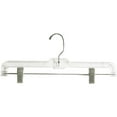 thumbnail image 2 of NAHANCO #600RCLHHU 14" Clear Heavy Weight Plastic Skirt/Pant Hangers with Long Hook and Chrome Hook (Pack of 25), 2 of 7