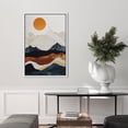 thumbnail image 2 of PixonSign Framed Canvas Print Wall Art Orange Sun Mountain Range Gradient Landscape Nature Wilderness Illustrations Decorative Bohemian Multicolor Mid-Century Modern - 24"x36" White, 2 of 5
