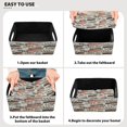 thumbnail image 2 of 2 Pack Foldable Felt Storage Cubes 10.1×6.3×4.7in Open Home Storage Bins for Organizing Shelf, Retro Stripe Printed, 2 of 6
