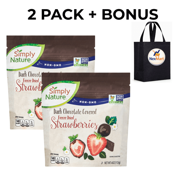 Simply Nature Dark Chocolate Strawberry Freeze-Dried, 2 PACK