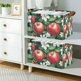 thumbnail image 2 of Yayeee Foldable Storage Basket for Shelves with Handles Waterproof Cloth Bins, Red Apple Pattern, 2 of 7