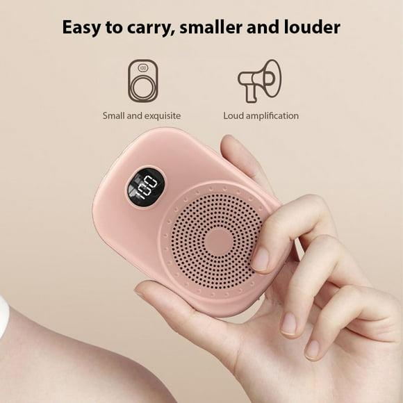 Voice Voice Amplifier Portable Megaphone PA System with Wired Head Mounted Microphone BT Wireless Microphone Amplifier Lightweight Digital Display Screen for Teacher Tour Guide