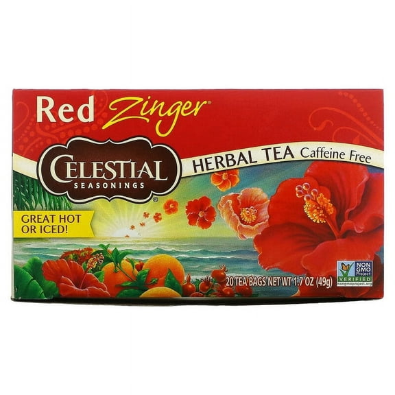Celestial Seasonings, Herbal Tea, Red Zinger, Caffeine Free, 20 Tea Bags, 1.7 oz