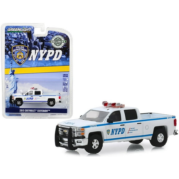 Greenlight 2015 Chevrolet Silverado Pickup Truck New York City Police Department Hobby Exclusive 1:16 Scale Diecast Model Car, 1 Count