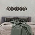 thumbnail image 7 of 7pcs Moon Phase Wall Hanging Boho Decor Wooden Wall Art Witchy Decor Rustic Black Wood Sign Decorative Modern Art Wall Spiritual for Bedroom Apartment Bar Living Room 6.3 x 37.1 Inch(Eye) Black, 7 of 7