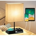 thumbnail image 2 of HadinEEon 15.9" Iron Bedside Table Lamp with Off-White Shade, 2 of 8
