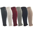 thumbnail image 2 of Calcetines de lana y algodón para pantorrillas, calcetines de vellón trenzado, calzado de punto para mujer, medias cálidas de lana, botines, calcetines, 2 of 4