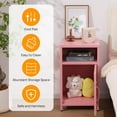 thumbnail image 3 of ALBAD Compact Metal Nightstand with Lockable Cabinet and Open Shelf, Modern Bedside Table, Versatile Side Table for Bedroom, Living Room, or Office (Pink, 26" H-Lockable Door), 3 of 15