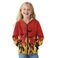 thumbnail image 4 of Xoenoiee Fire Bat Spider Web Print Hoodies for Girls Boys Kids Halloween Sweatshirt Zip Up Long Sleeve Jacket Loose Hooded Sweater Lightweight Tunic Activewear Outerwear, 14-16 Years, 4 of 7