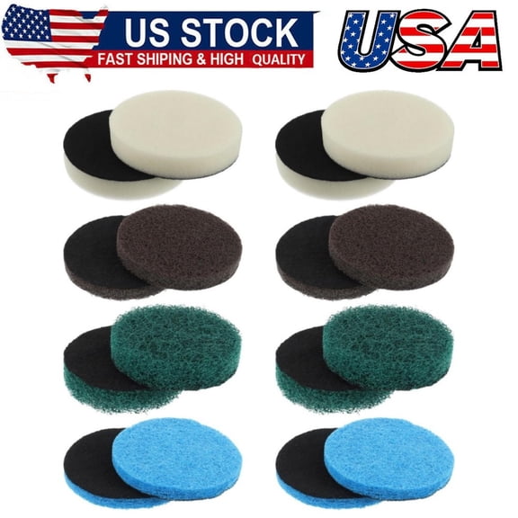 16pcs Electric Cleaning Brush Pad Set 4 Foam Pads 4 Kitchen Mats 4 Performance